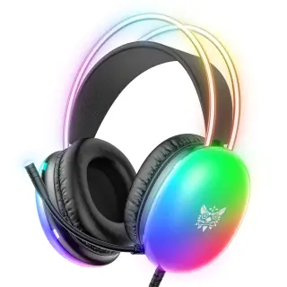 ONIKUMA X25 RGB Gaming Headset – Wired | RGB Lights | Noise Cancelling Mic